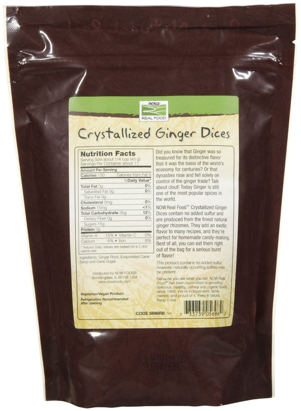 NOW Foods Crystallized Ginger Dices - 1 lb - image 2