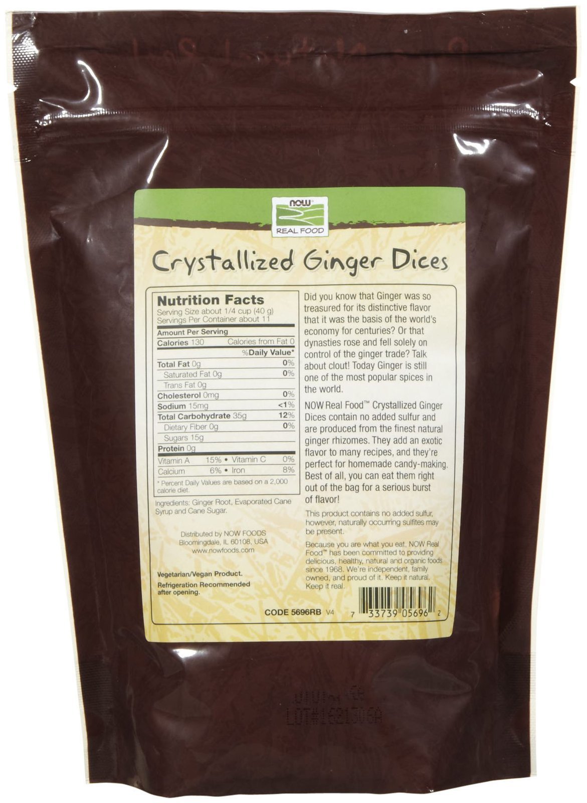 NOW Foods Crystallized Ginger Dices - 1 lb - image 2