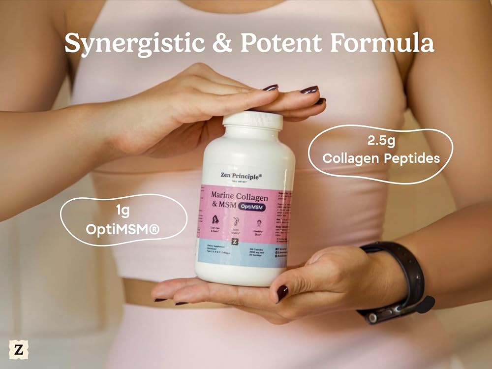 Zen Principle Marine Collagen Peptides Powder with OptiMSM Capsules.