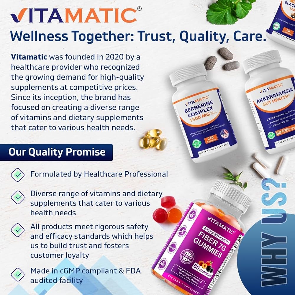 Vitamatic Berberine & Ceylon Cinnamon - 240 Vegetarian Capsules - image 5