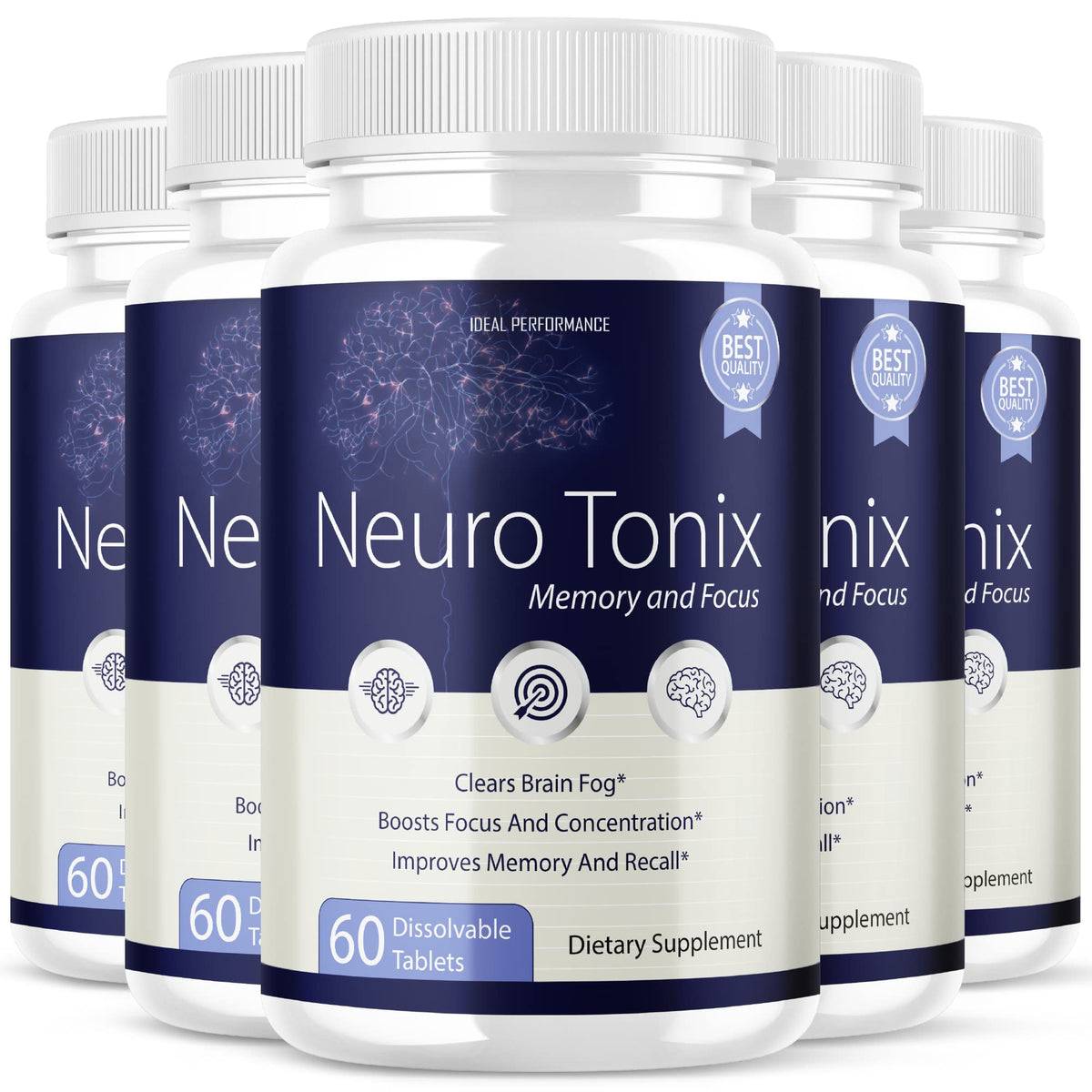 IDEAL PERFORMANCE Neurotonix Memory Supplement for Focus - 300 Capsules