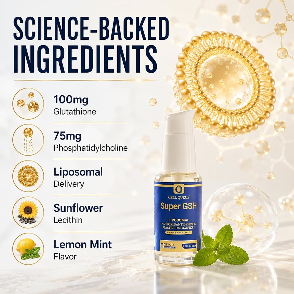 Cellqueue Liposomal Glutathione Liquid Antioxidant - 1.7 fl oz - image 7