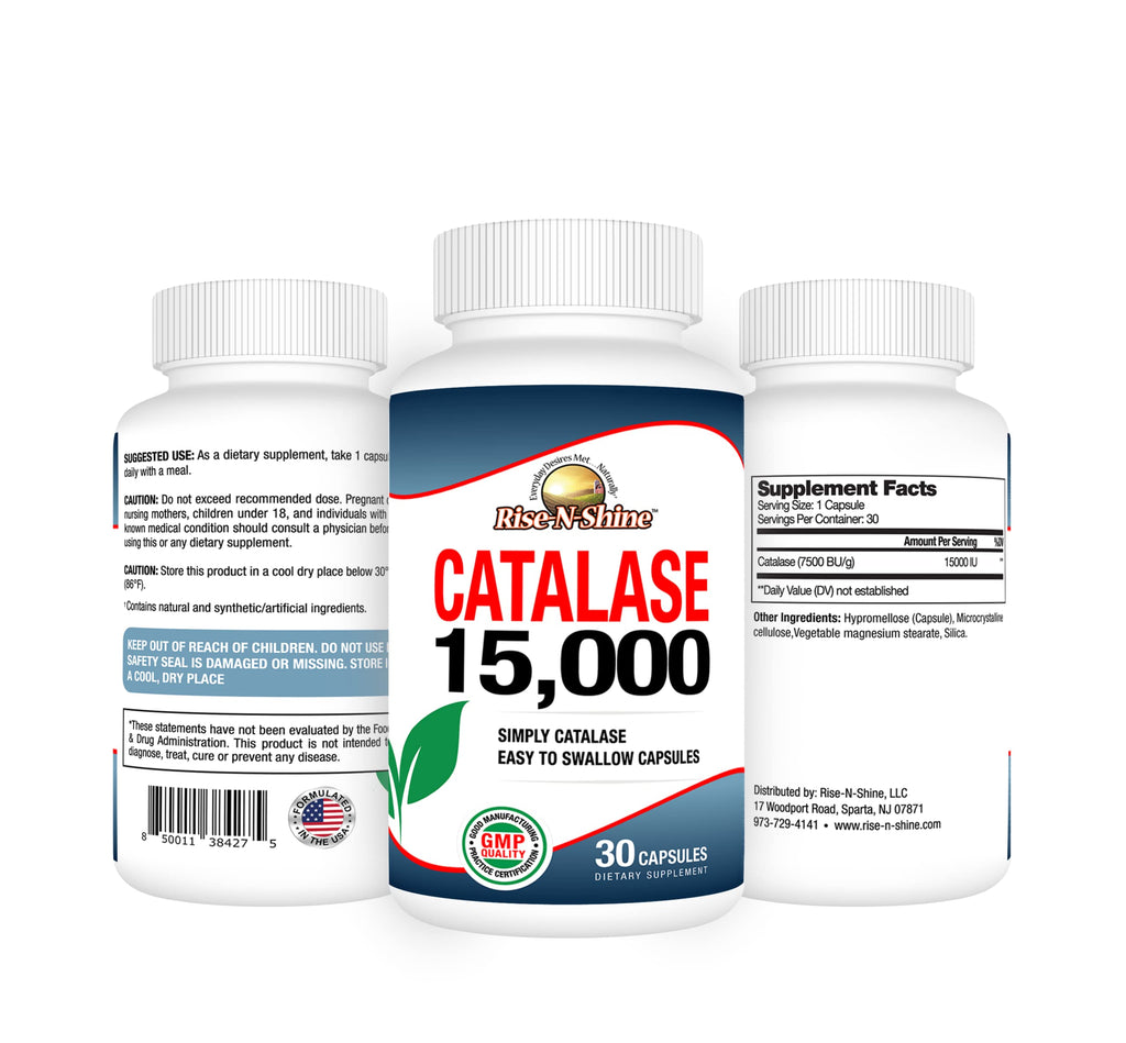 Rise-N-Shine Catalase Supplement 15,000 Antioxidant Enzyme - 30 Capsules - image 2