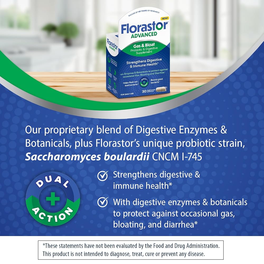 Florastor Advanced Gas and Bloat Probiotic