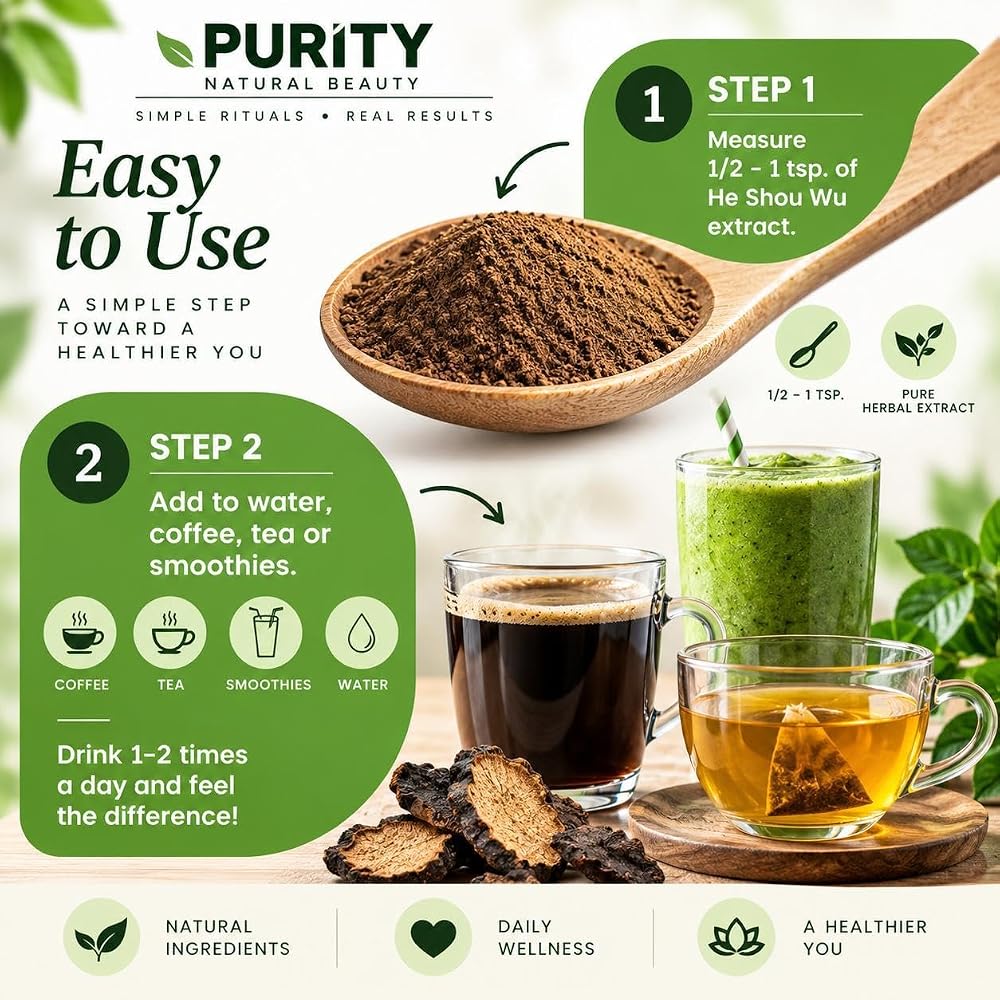 Purity Natural Beauty Certified Organic He Shou Wu - Large 5oz Bag - image 7