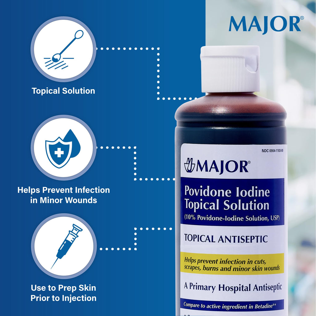 MAJOR 10% Povidone-Iodine Liquid Topical Solution - 8 Fl. Oz. - image 4