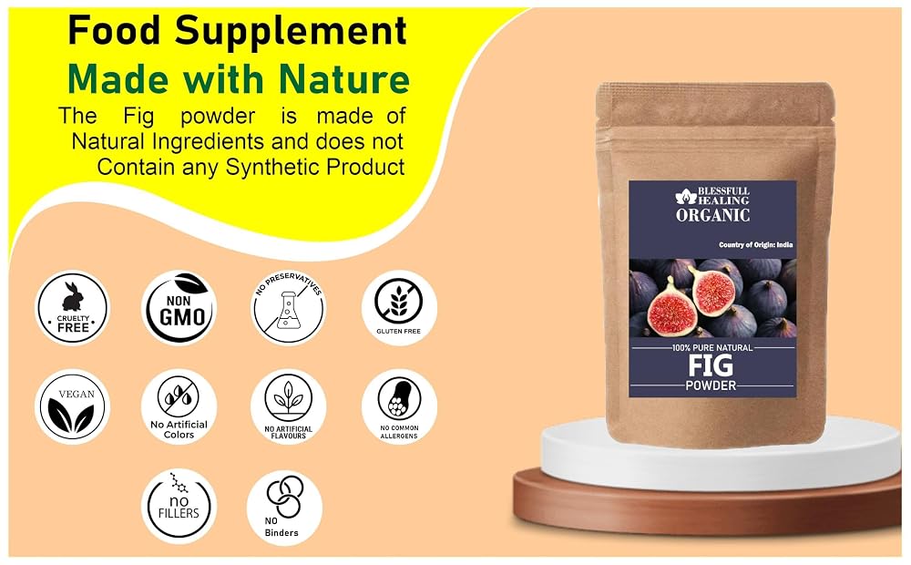 Blessfull Healing Organic Fig Powder 100% Pure Natural 200 Gram /