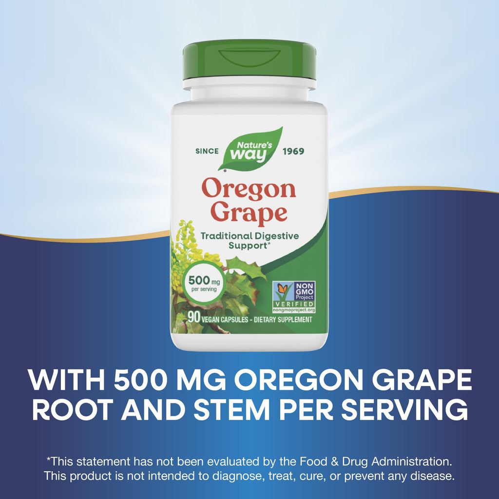 Nature's Way Oregon Grape Capsules Digestive Support - 90 Capsules - image 4