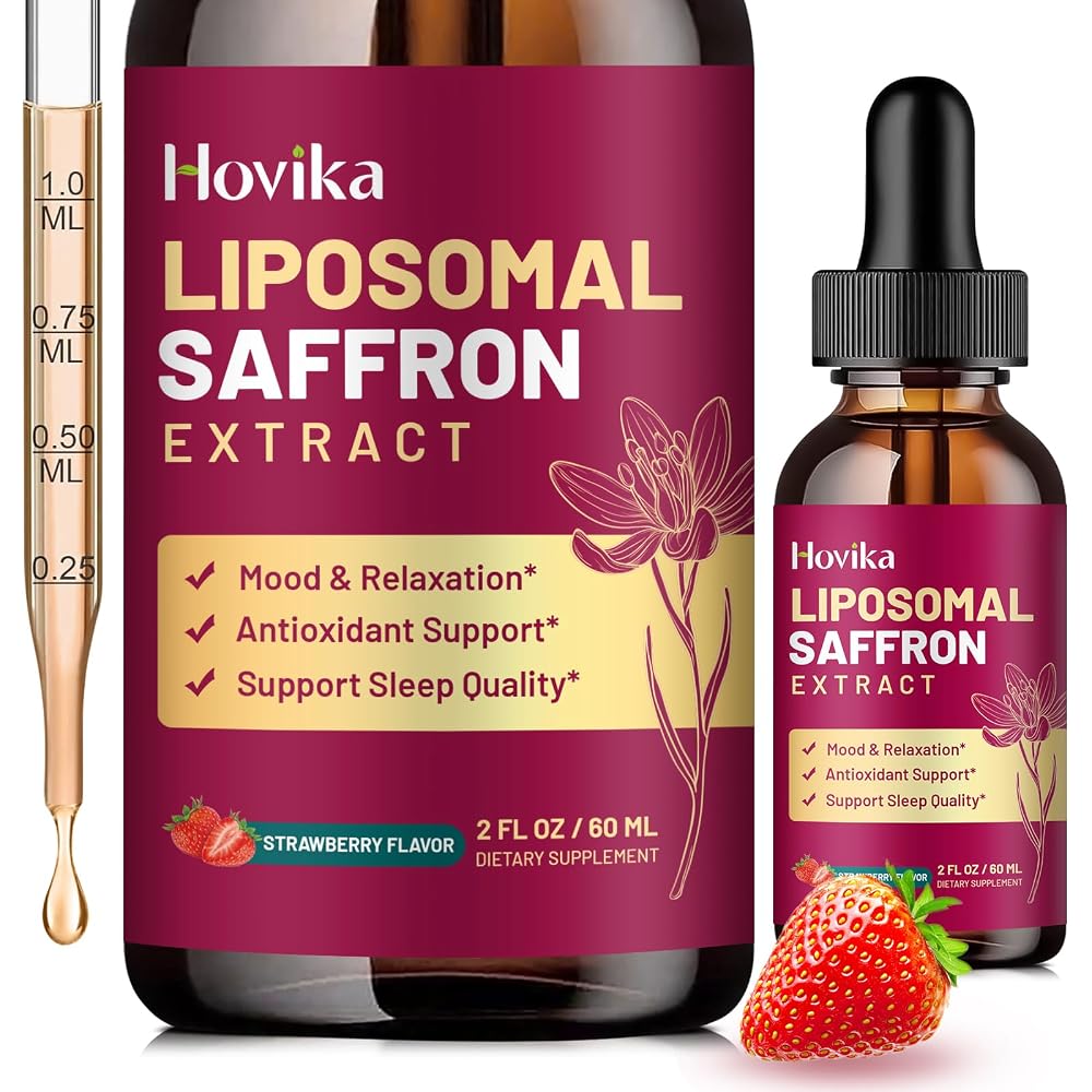 Hovika Liposomal Saffron Supplements - 88.5mg Saffron Extract Liquid