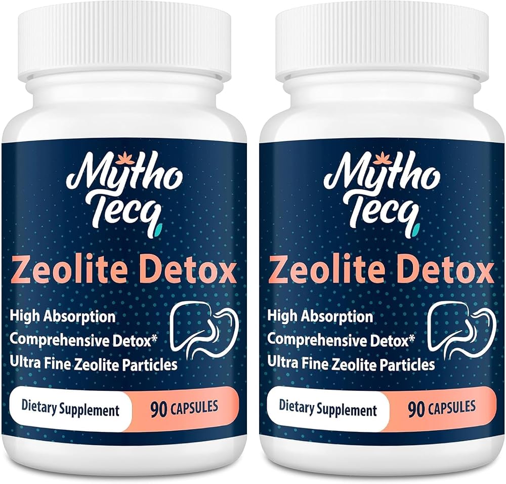 MythoTecq 2300 MG Zeolite Capsules - Activated Charcoal & Bentonite