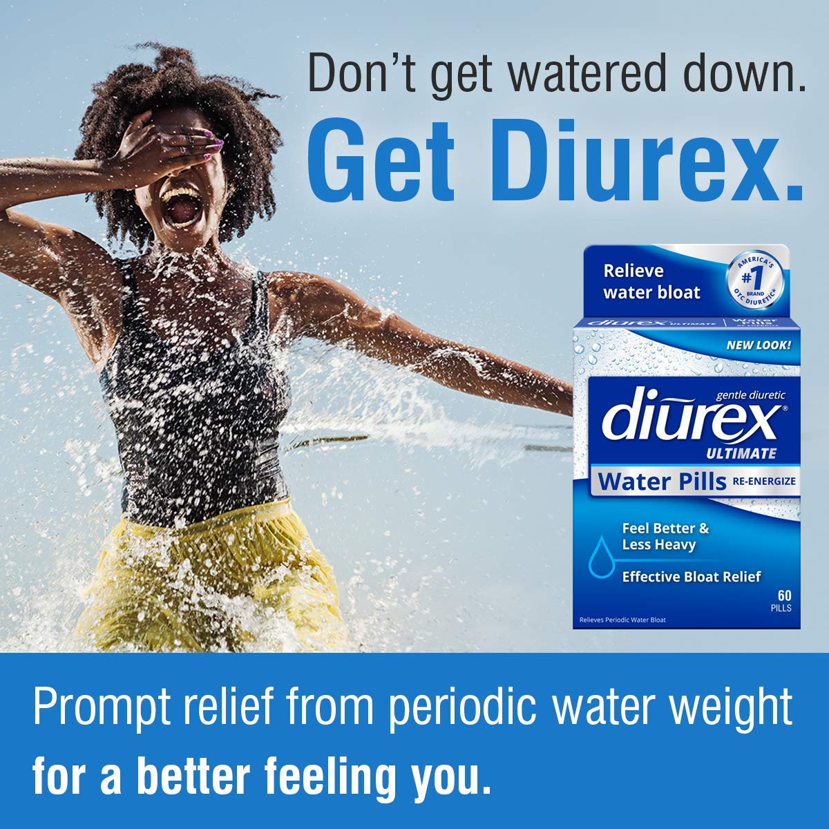 Diurex Bloat Reliever Water Bloat & Puffiness - 60 Tablets - image 3