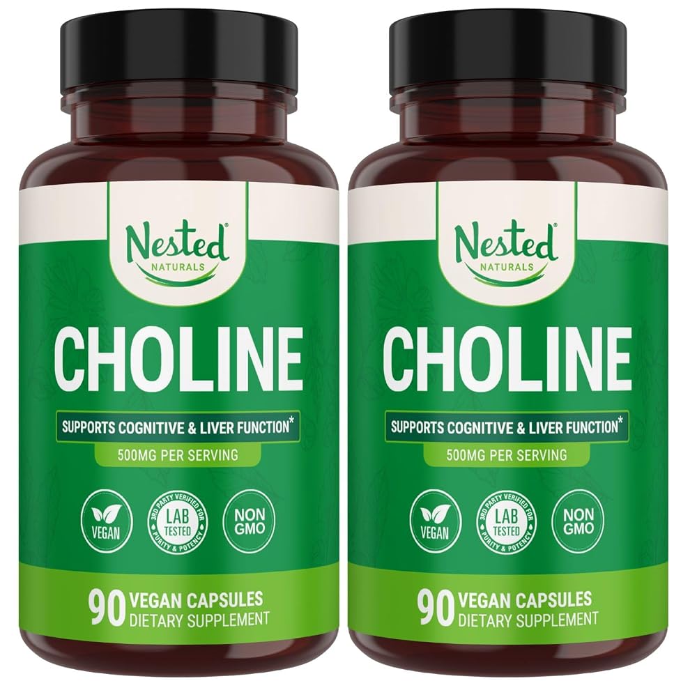Nested Naturals Choline Bitartrate 500mg - 180 Capsules