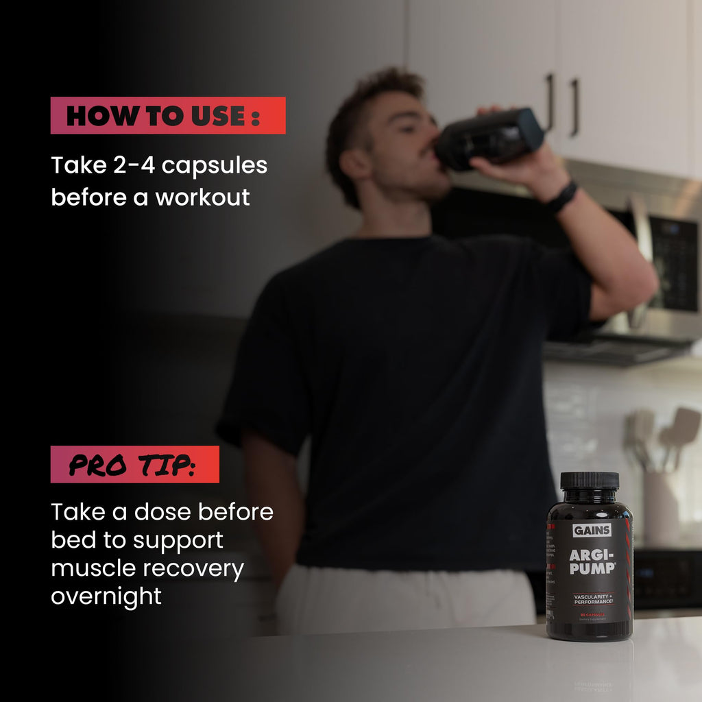 Gains in Bulk L-Arginine Amino Acid Supplement - 90 Capsules - image 4