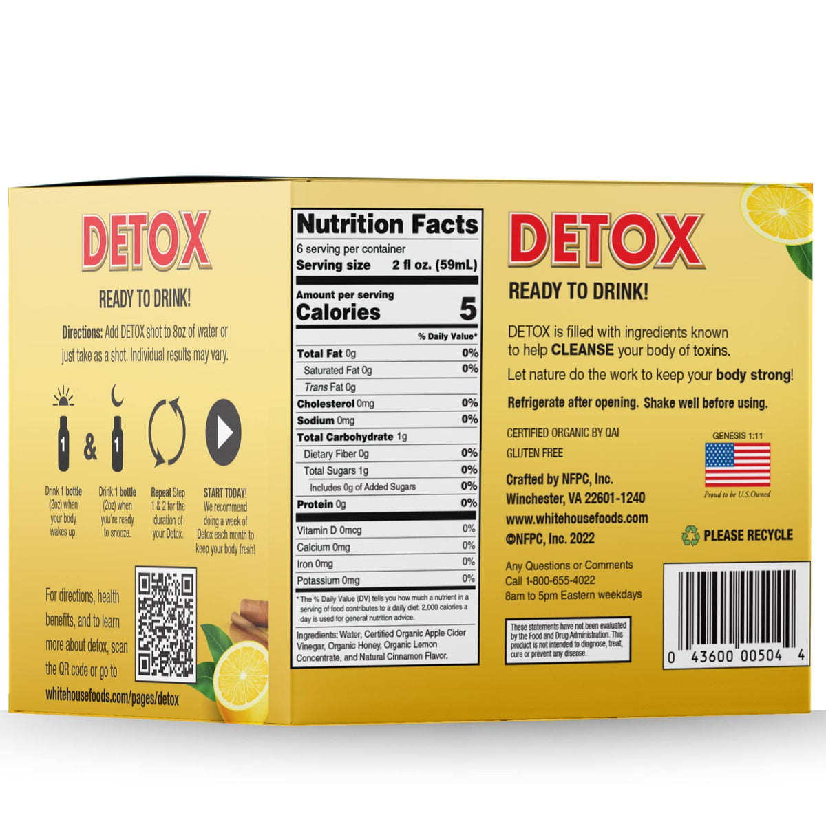 White House Detox Apple Cider Vinegar Shots Raw Unfiltered - 24 Pack - image 3