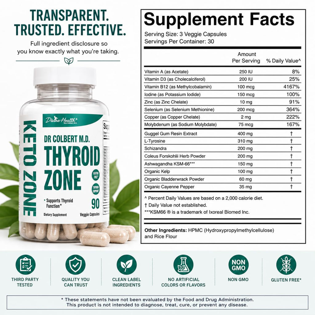 Divine Health Dr. Colbert Thyroid Zone - 90 Vegetarian Capsules - image 5