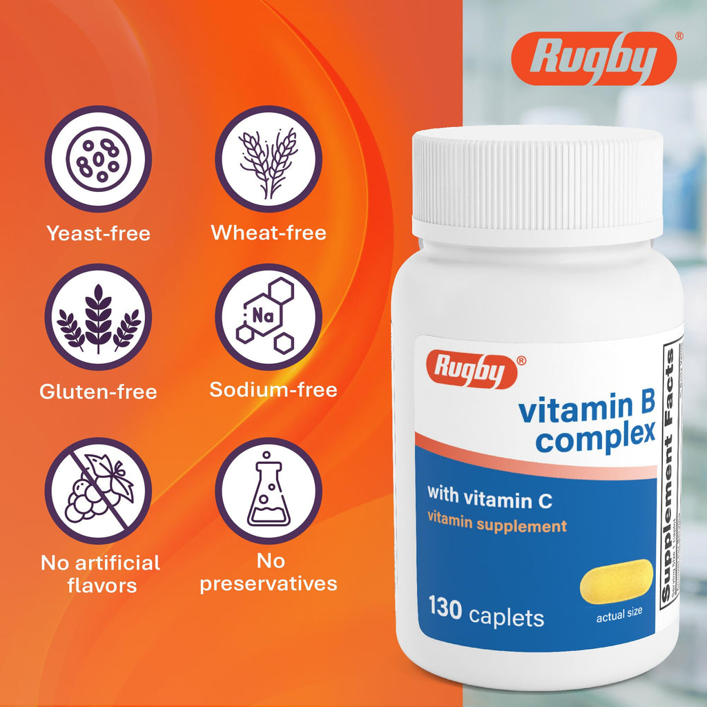 Rugby Vitamin B Complex with Vitamin C - 130 Caplets - image 7