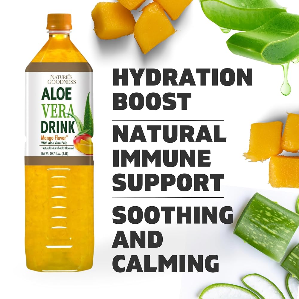 Nature's Goodness Aloe Vera Drink Mango Flavor - 12 Pack - image 3