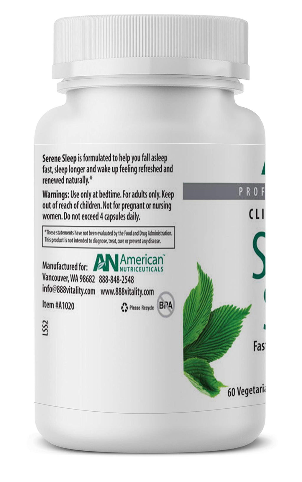 American Nutriceuticals Serene Sleep Aid with Melatonin & Magnesium - image 3