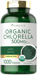 Carlyle Chlorella Tablets Organic 500 mg - 1000 Count