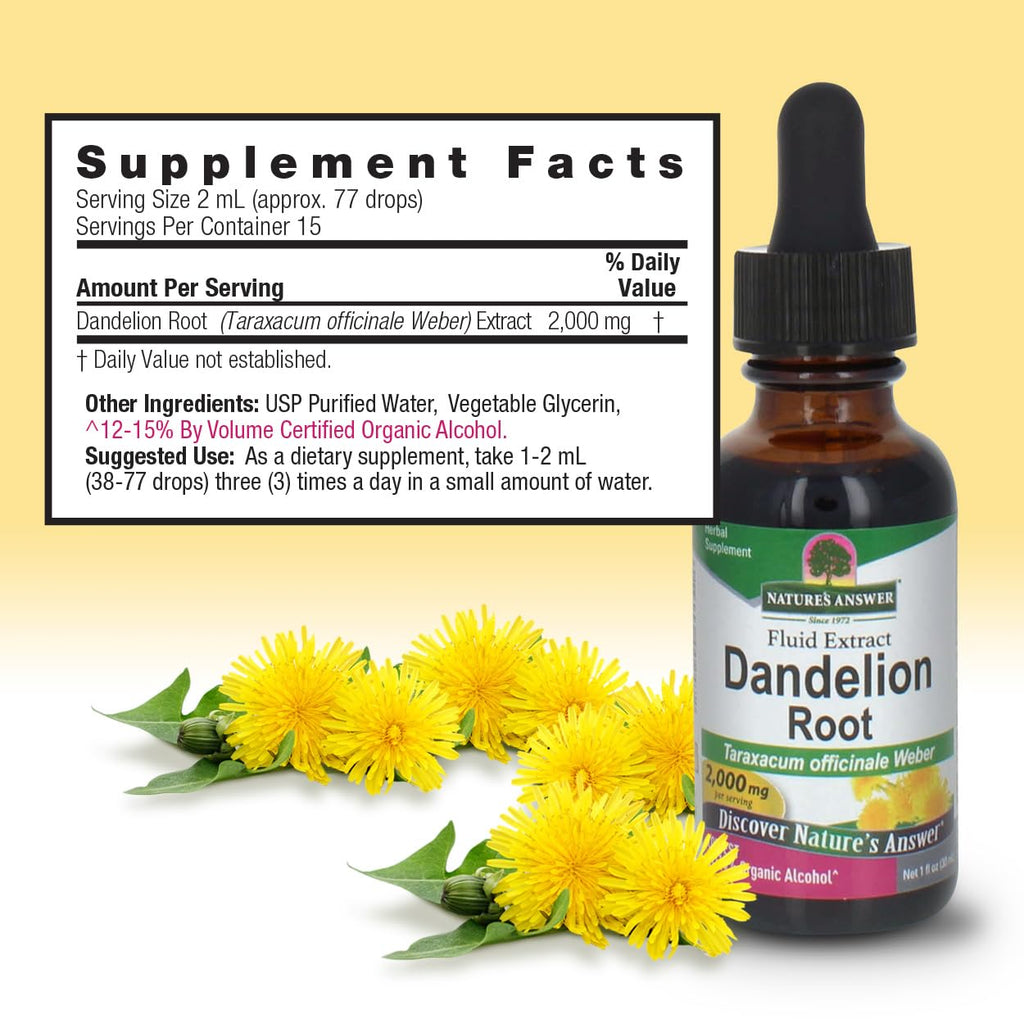 Nature's Answer Dandelion Root with Organic Alcohol Extract Fl Oz