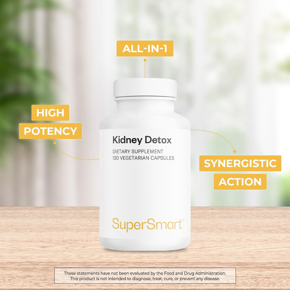 Supersmart Kidney Detox Formula with Chanca Piedra - 120 Vegetarian Capsules - image 3