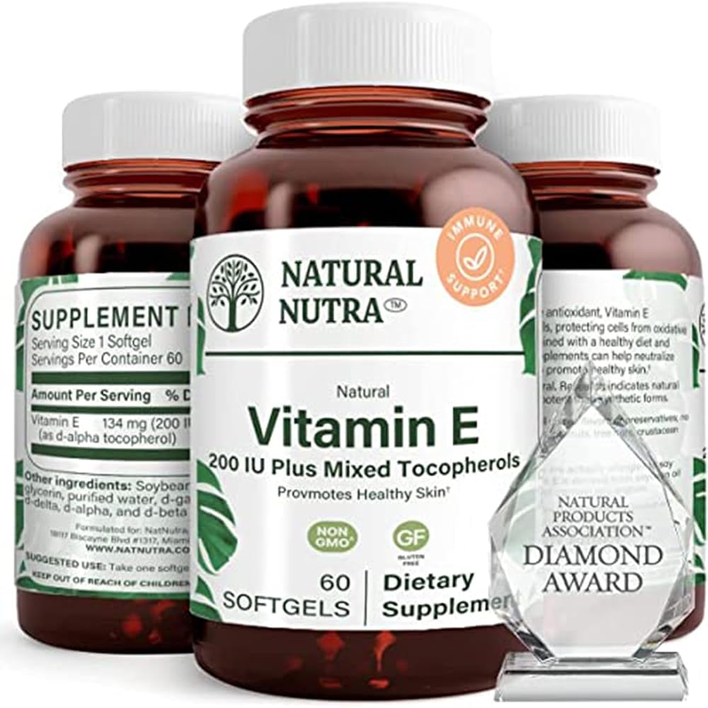 Natural Nutra Vitamin E 200 IU - 60 Softgels