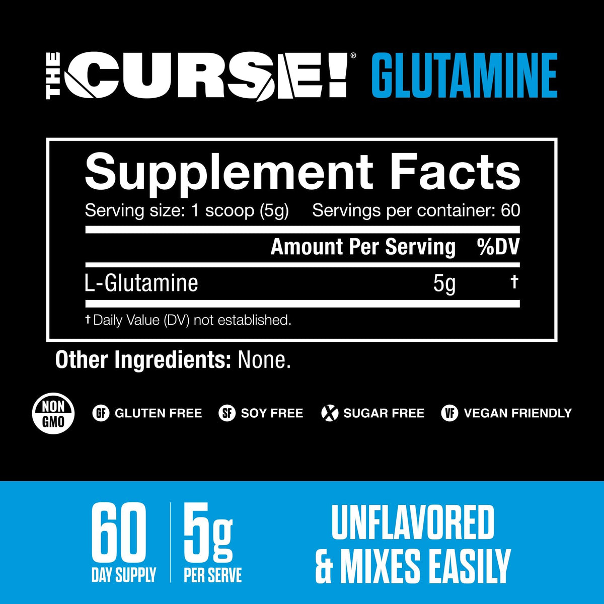 JNX SPORTS The Curse L-Glutamine Micronized Powder - 100 Servings - image 4