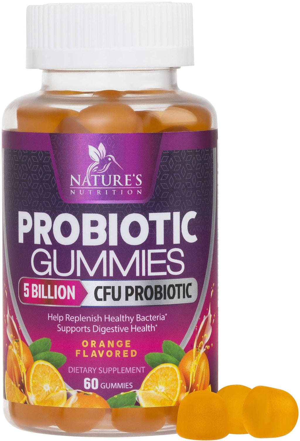 Nature's Nutrition Probiotics for Digestive Health Gummies - 6 Unique