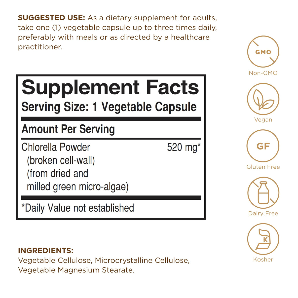 Solgar Chlorella Broken Cell-Wall - 100 Vegetable Capsules - image 2