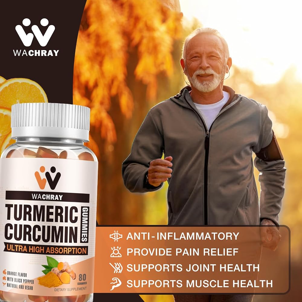 WACHRAY Turmeric Curcumin Gummies with Ginger & Black Pepper - 160 Count - image 2