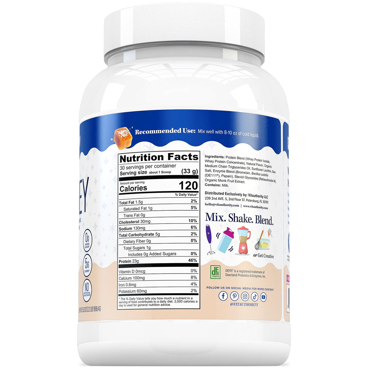 Vitauthority Whey Protein Powder for Women Salted Caramel - 30 Servings - image 8