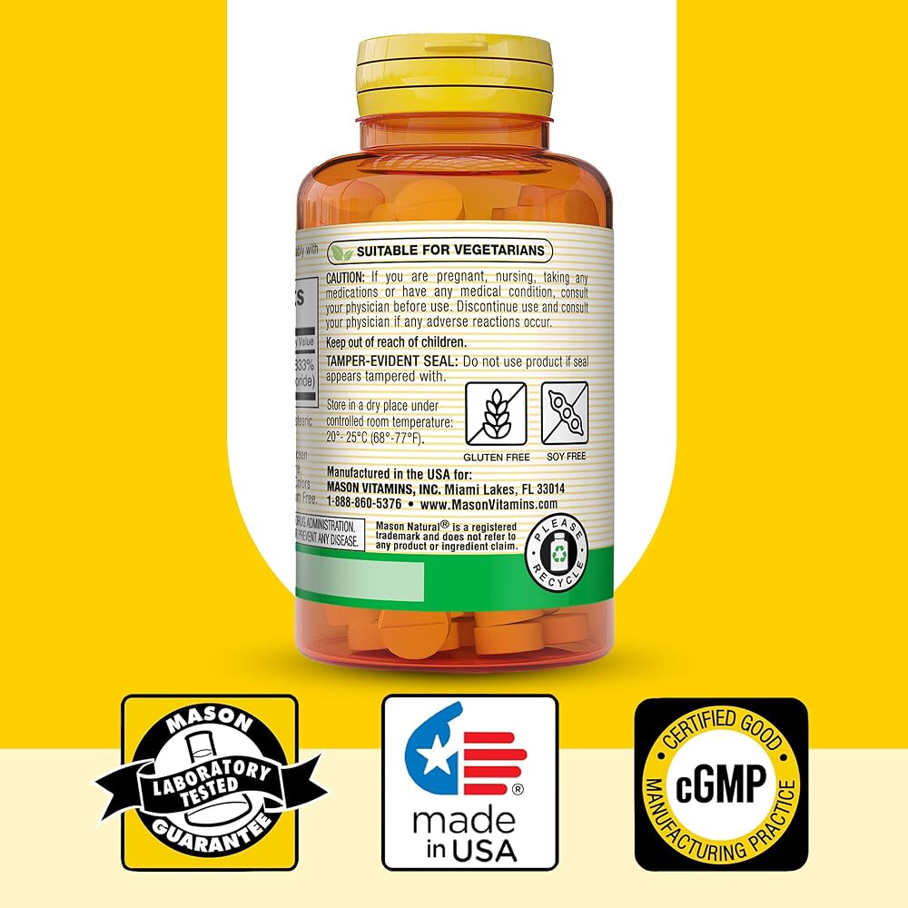 MASON NATURAL Vitamin B1 Thiamine 250 mg Energy Support - 300 Tablets - image 6