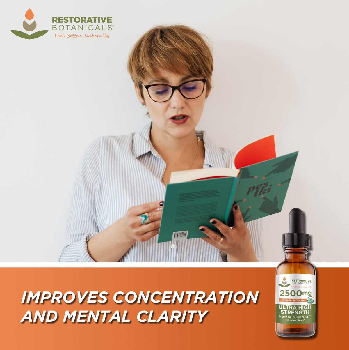 Restorative Botanicals Organic Hemp Oil Supplement Mandarin Orange - 1 oz - image 6