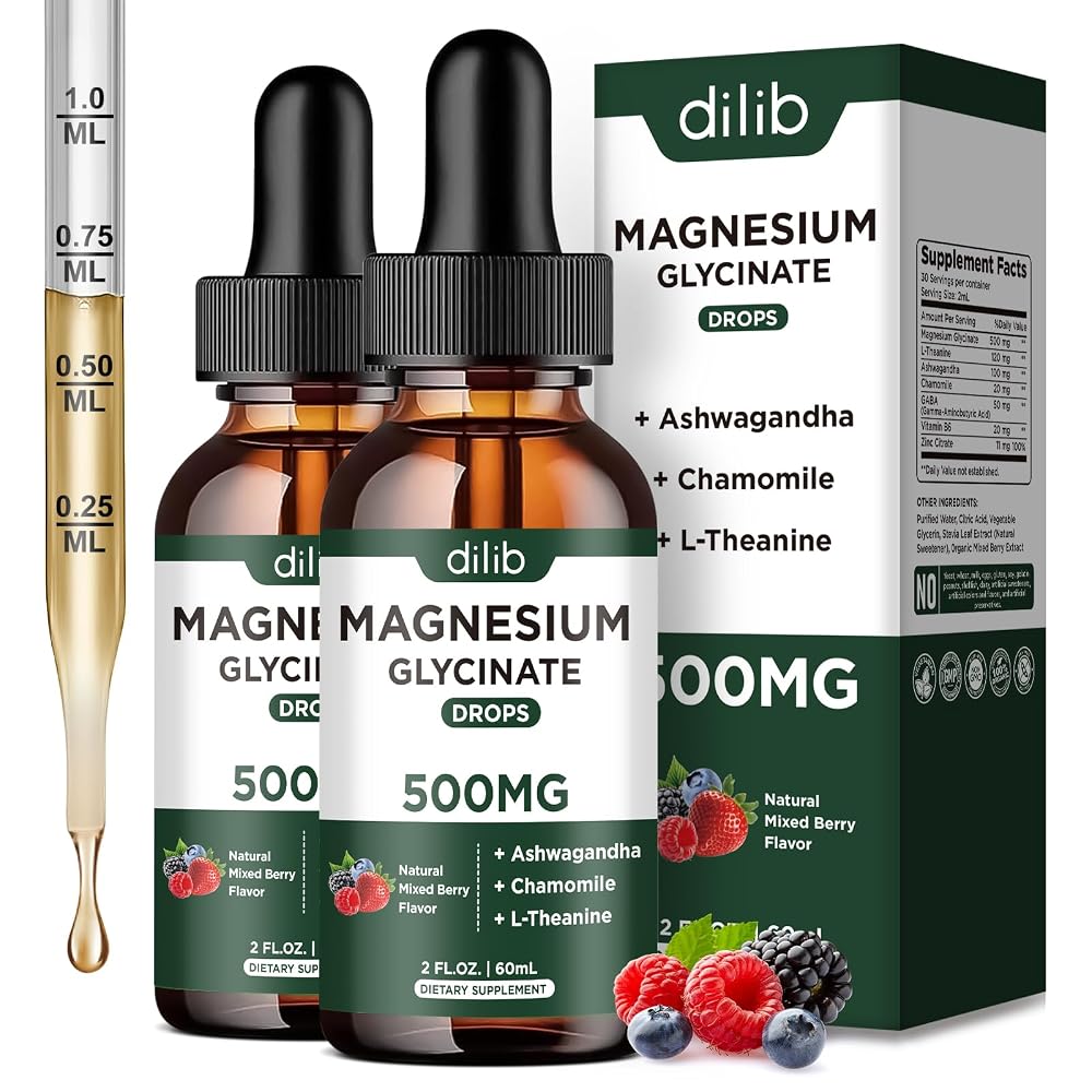 dilib Magnesium Glycinate Supplement, Magnesium Liquid Drops