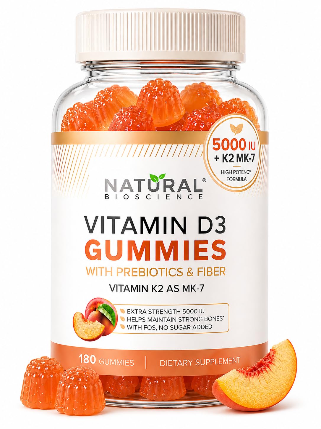Natural BioScience Sugar Free Vitamin D3 Gummies - Family Size 120