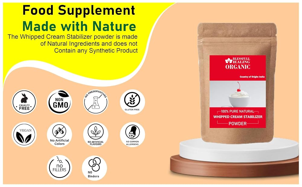 Blessfull Healing Organic Whipped Cream Stabilizer Powder 100% Pure