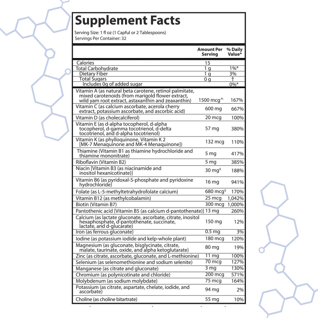 intraMAX Liquid Multivitamin 415+ Nutrients - 32 fl oz - image 4