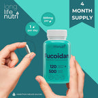 LongLifeNutri Fucoidan 500mg Brown Seaweed Extract - 120 Vegetarian Capsules - image 5
