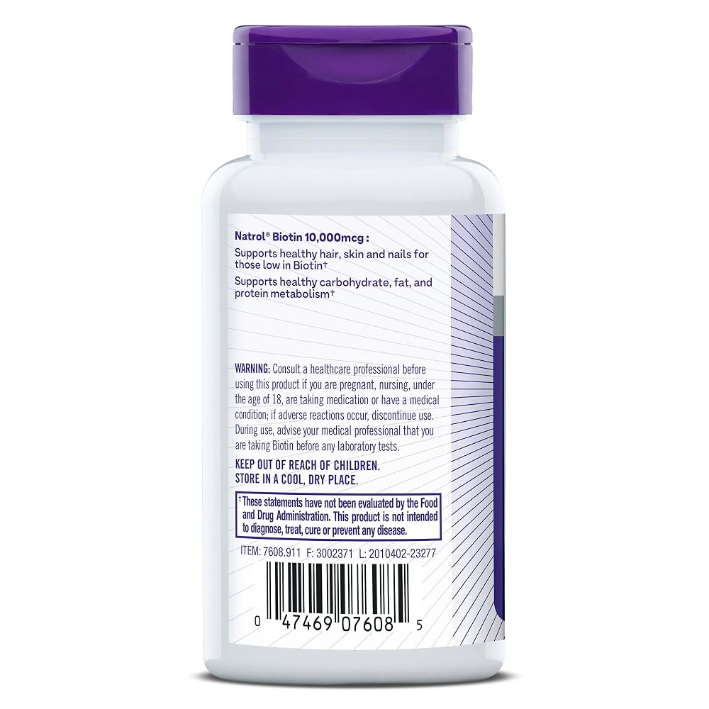 Natrol Biotin 10000mcg for Healthy Hair, Skin & Nails - 200 Tablets - image 7