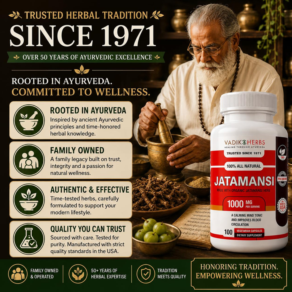 Vadik Herbs Jatamansi Capsules 1000mg for Sleep - 100 Vegetarian Capsules - image 6