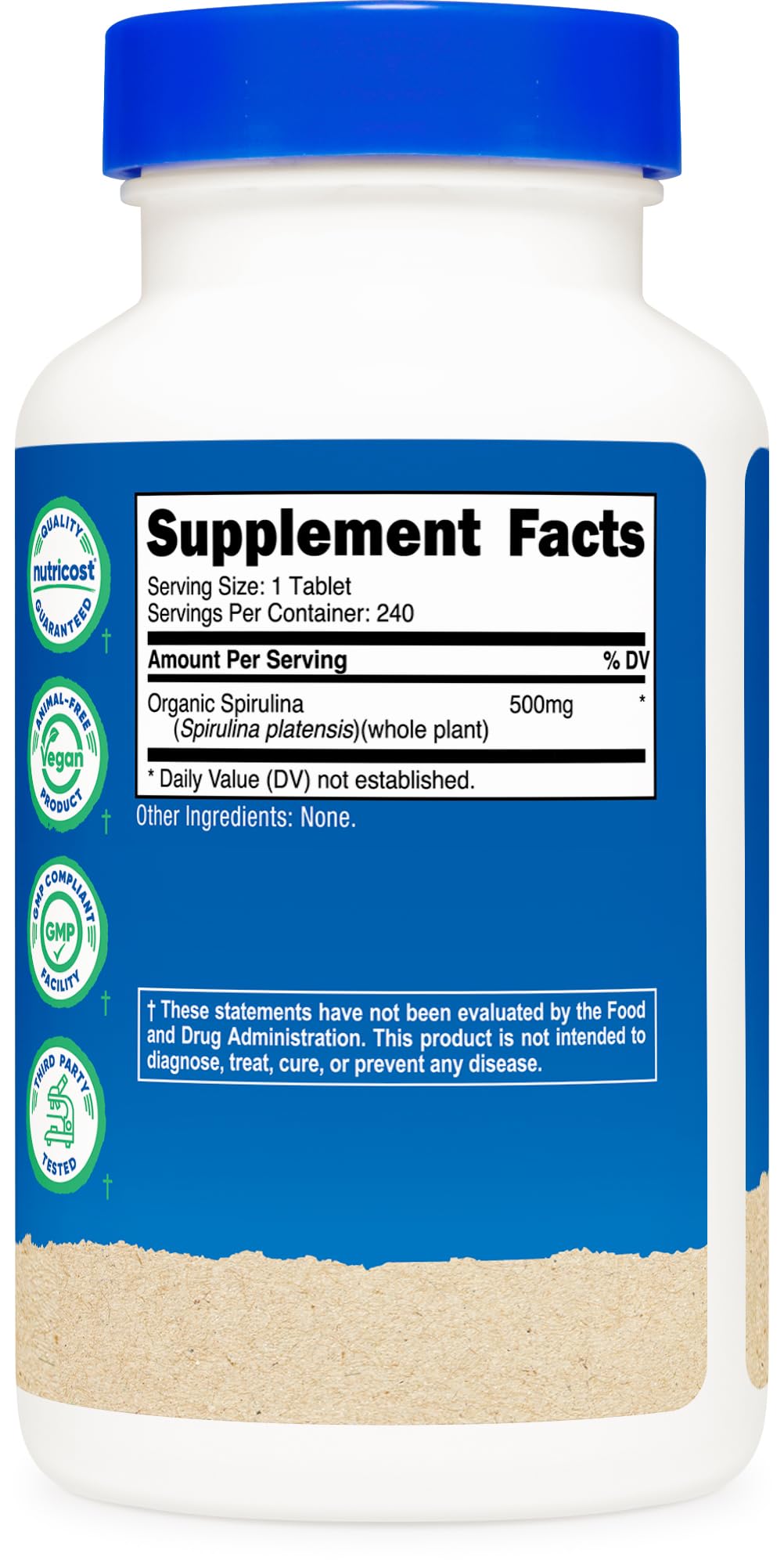 Nutricost Organic Spirulina 500mg - 240 Tablets - image 5