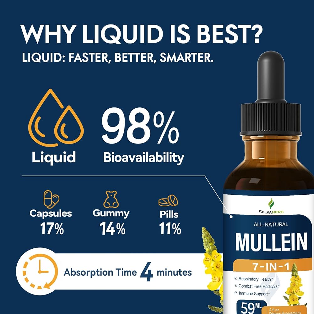 Selvaherb Mullein Drops for Lungs Respiratory Health - 2 Fl Oz - image 5