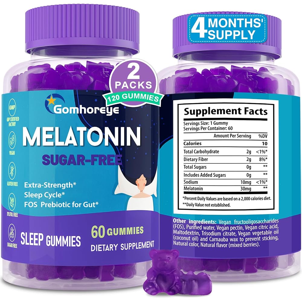 Gomhoreye Melatonin Gummies 30mg Sugar Free - 120 Count