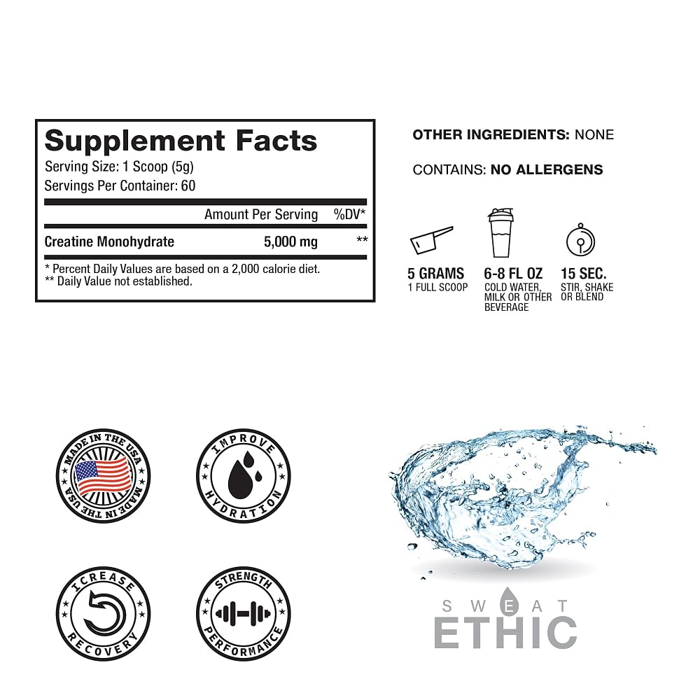 Sweat Ethic Creatine Monohydrate Powder - 60 Servings - image 2