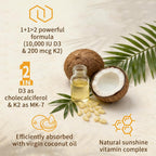 LETSCOL 2-in-1 Vitamin D3 K2 Supplement Softgel