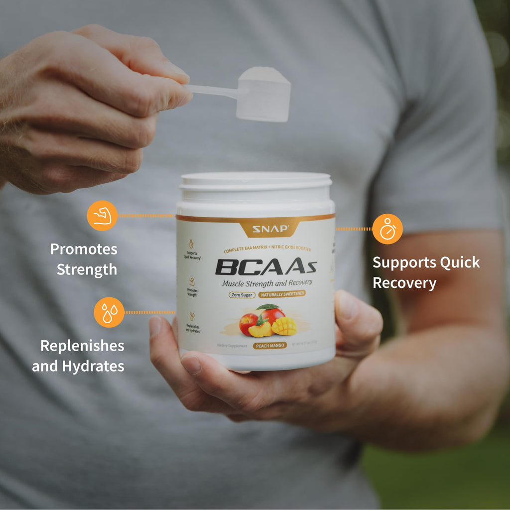 Snap BCAA Powder Essential Amino Energy Supplement with Nitric Oxide
