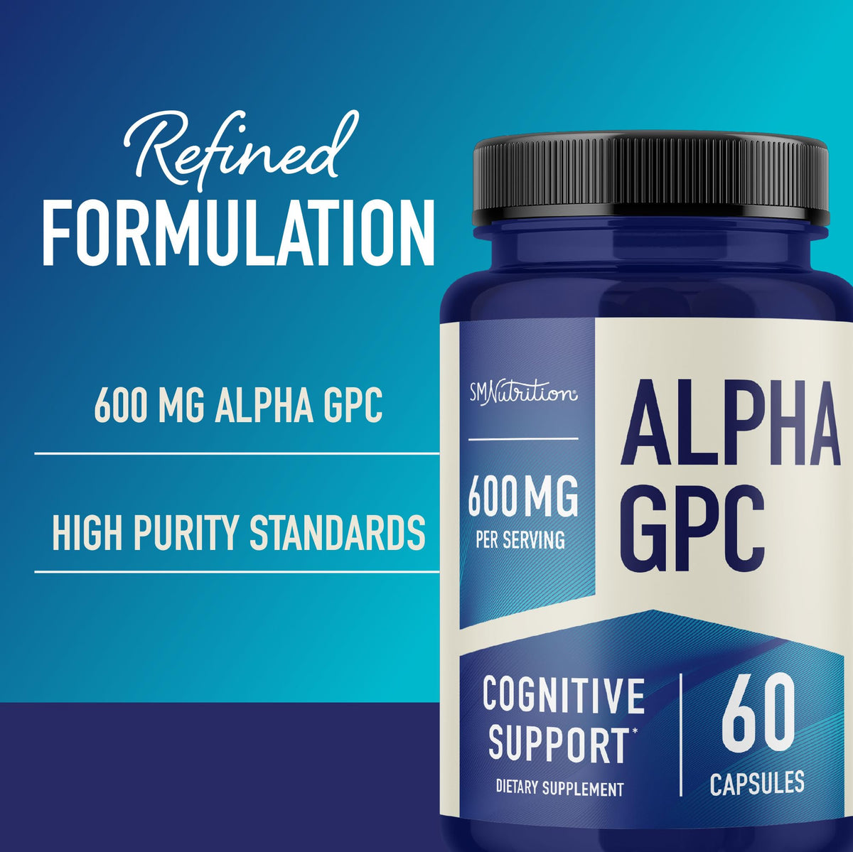 SMNutrition Alpha GPC 600 mg Brain & Memory Support - 60 Capsules - image 3