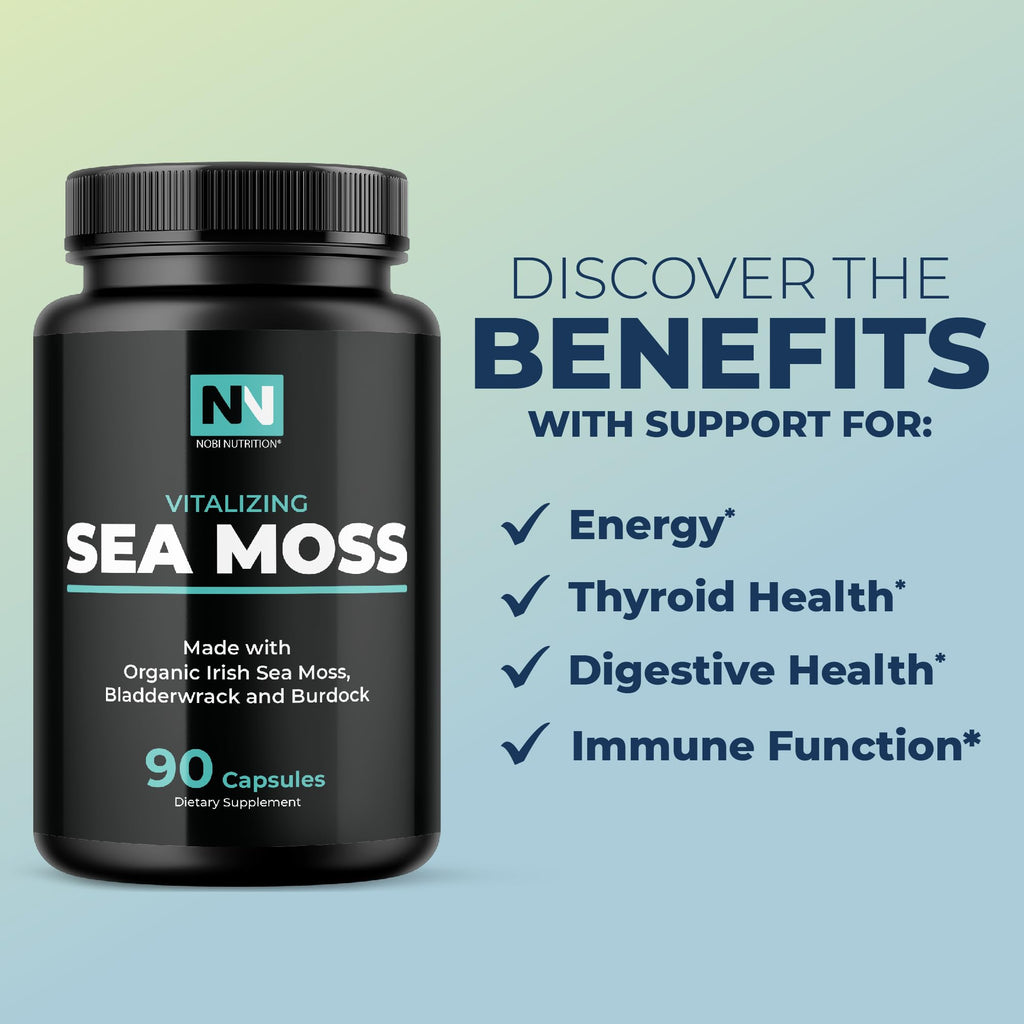 Nobi Nutrition Irish Sea Moss Capsules with Burdock Root - 90 Count - image 3