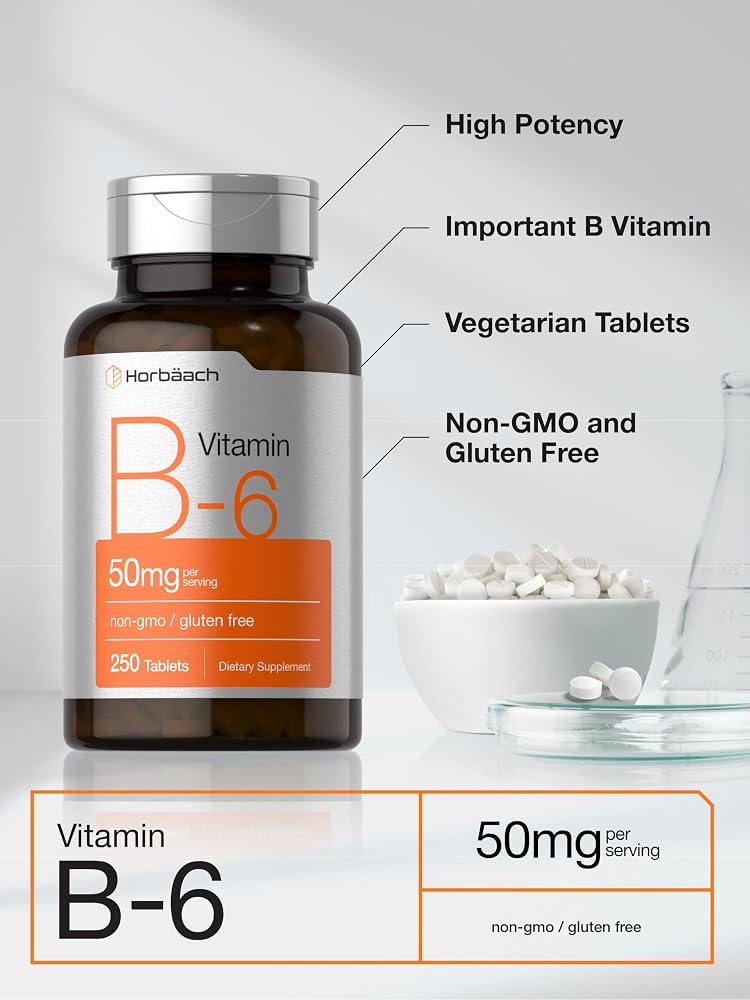 Horbäach Vitamin B6 50mg - 250 Tablets - image 4
