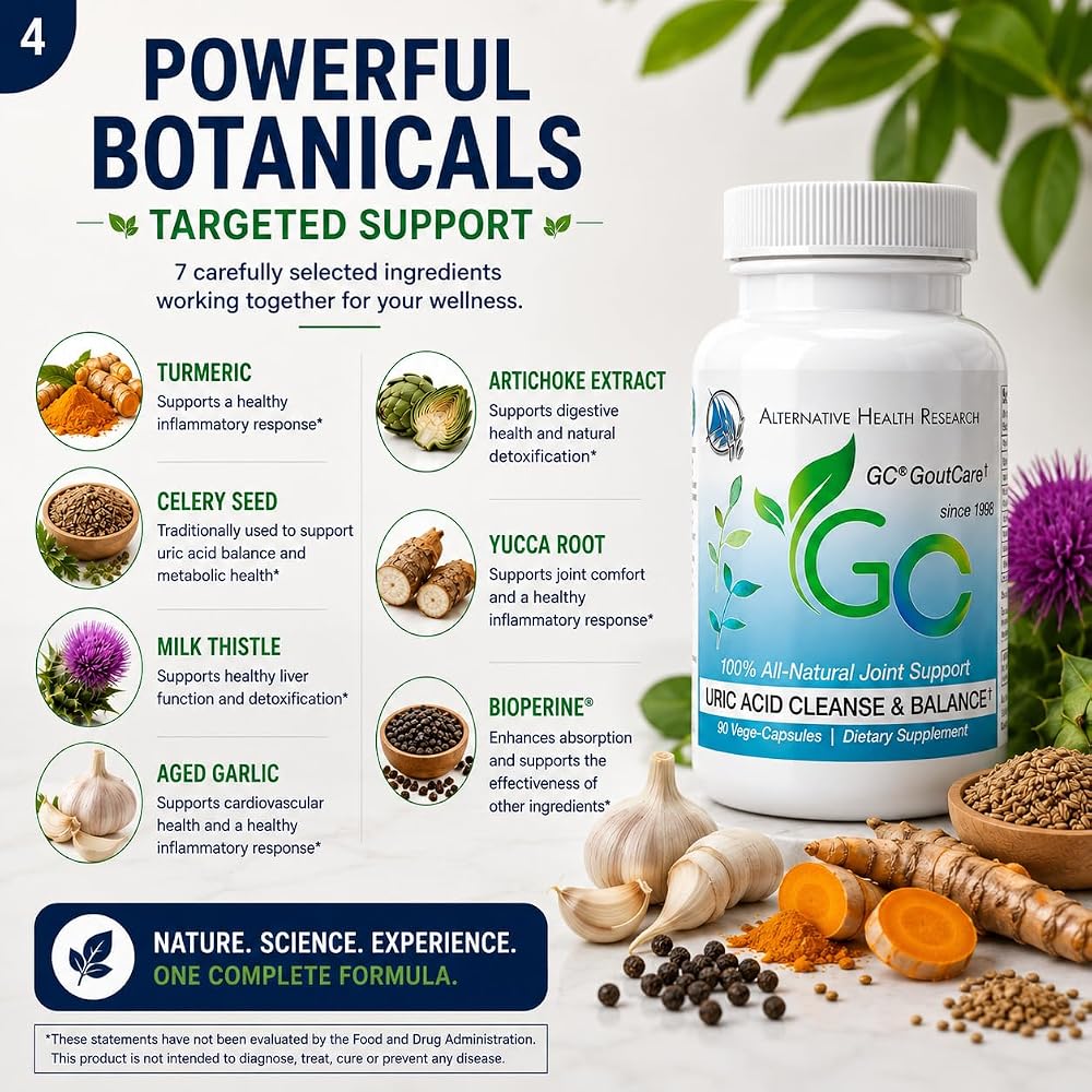 Alternative Health Research GoutCare Uric Acid Support - 540 Capsules - image 3
